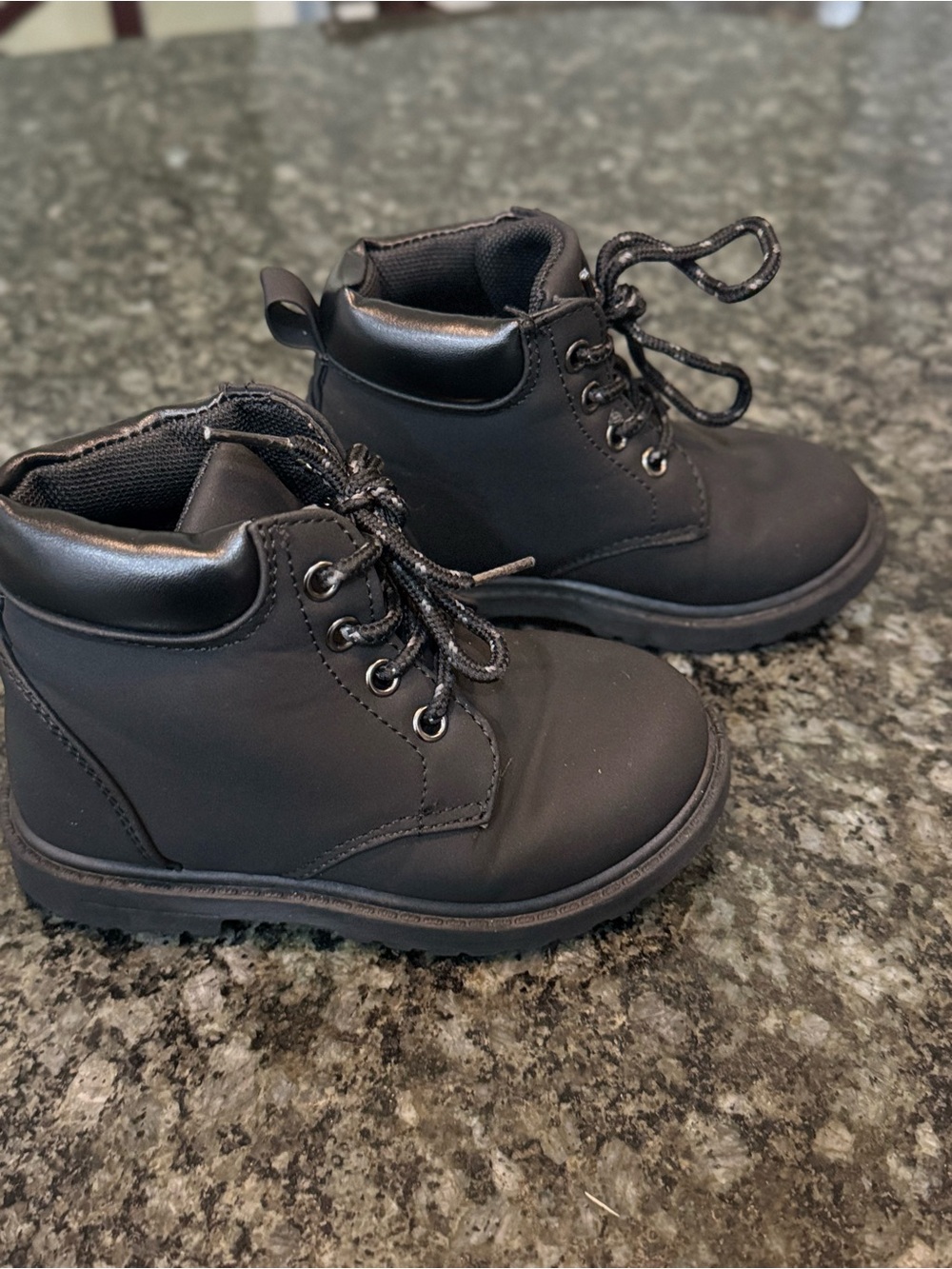 Amazon Black Kids Lace-Up Ankle Boots